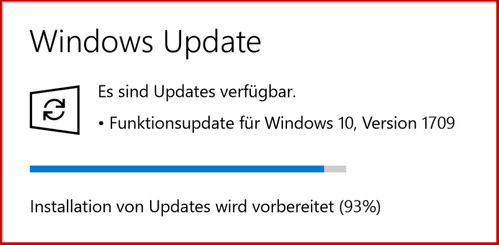 Funktionsupdate für Windows 10 Version 1709
