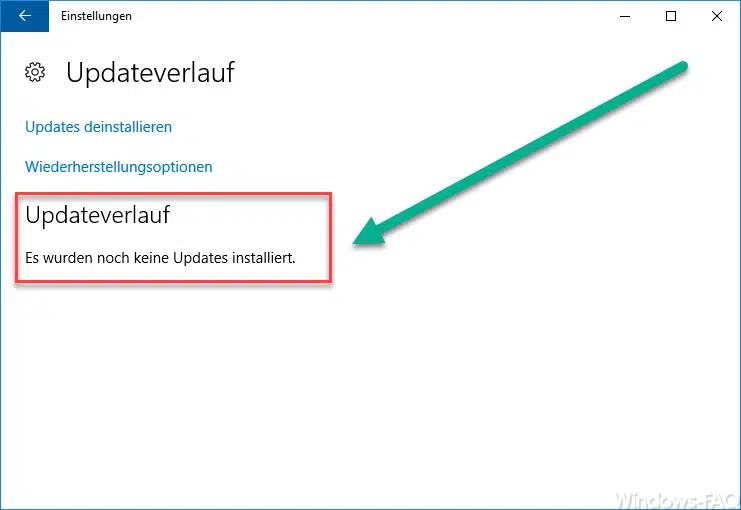 Windows Updateverlauf löschen bei Windows 10