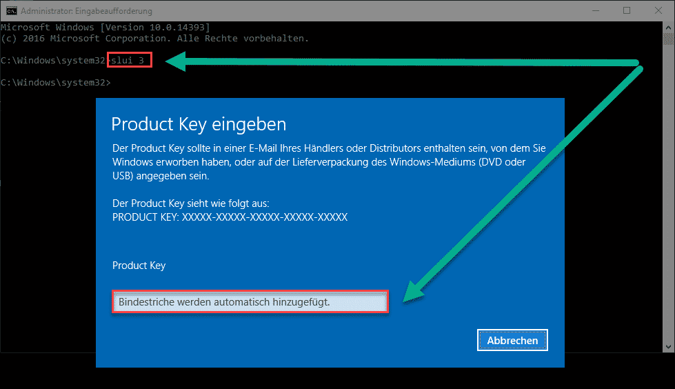 Aktivierung von Windows Fehlercode 0xc004e003