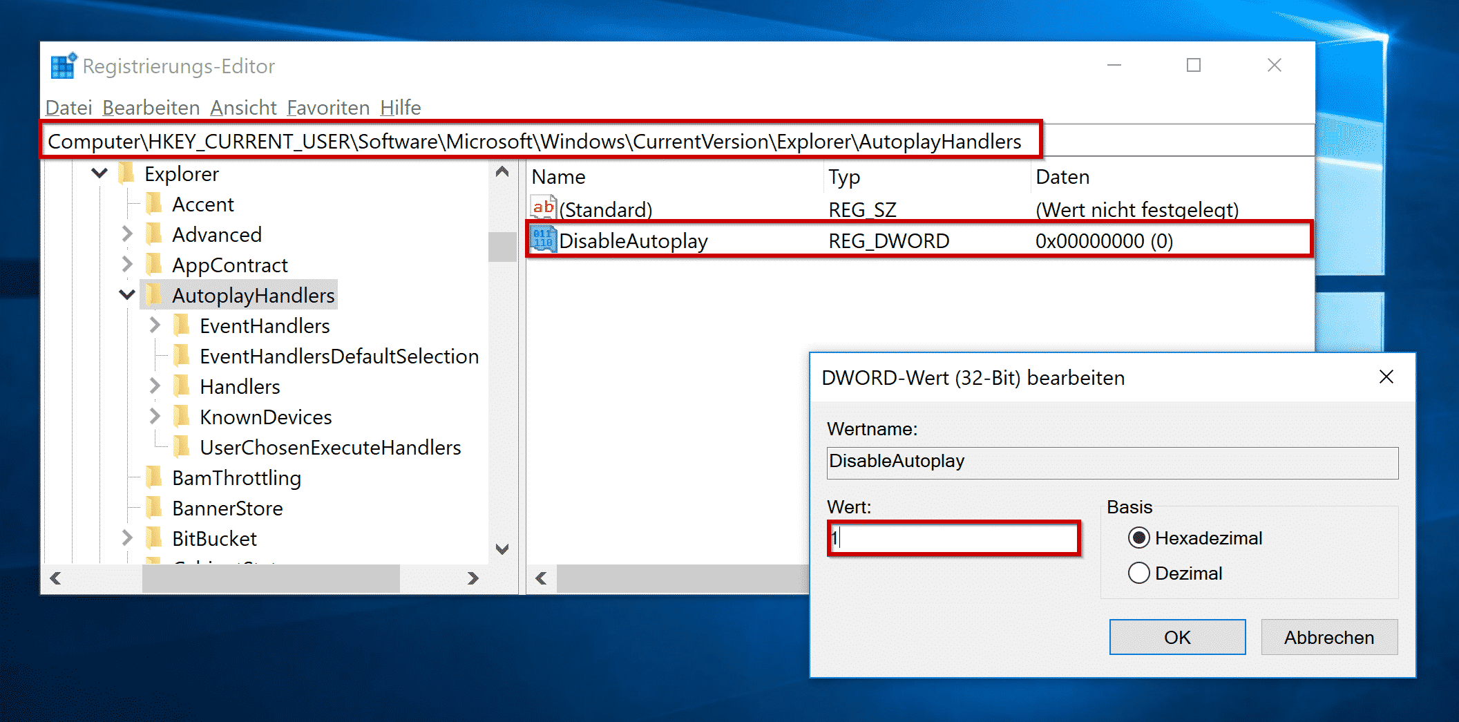 Autoplay bei Windows 10 deaktivieren