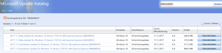 KB4048954 Update Windows 10 Creators Update 1703 – Build 15063.726 und 15063.728