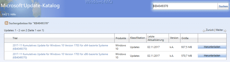 KB4049370 für Windows 10 Creators Update Build 15063.675 Download