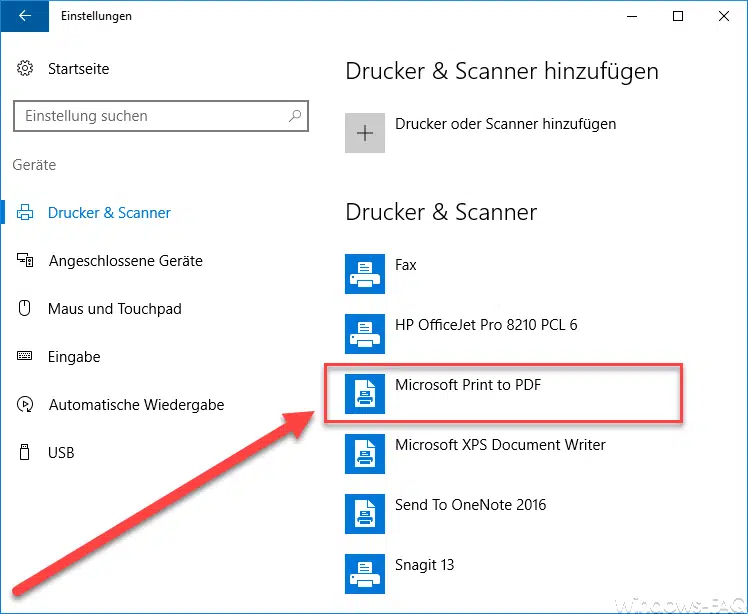 Microsoft Print to PDF aktivieren bei Windows 10