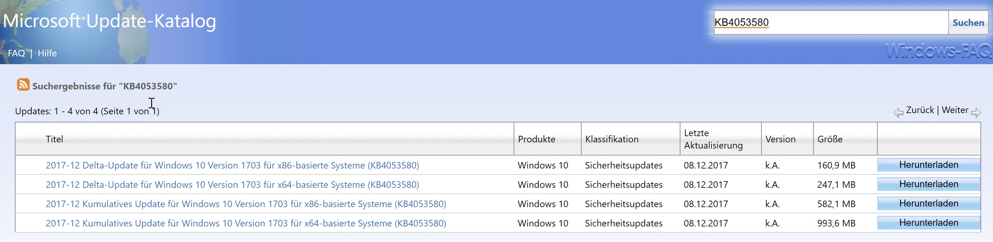 Update KB4053580 Windows 10 1703 Creators Update Download Build 15063.786