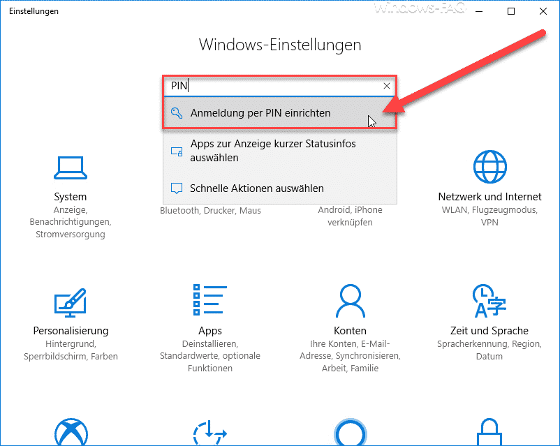 Anmeldung per PIN einrichten bei Windows 10 - Windows FAQ