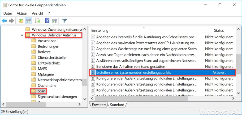 Automatische Restore Points