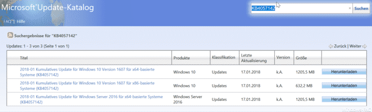 KB4057142 Update für Windows 10 Anniversary 1607 erschienen – Build 14393.2034