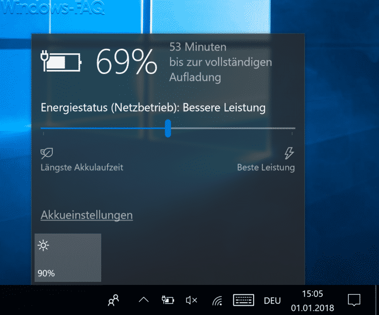 Windows 10 Batterieanzeige (Metro) der Windows Taskleiste in das alte Design umschalten
