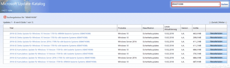 KB4074588 Update für Windows 10 Version 1709 Fall Creators Update Build 16299.248