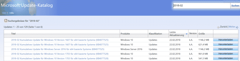 KB4077528 und KB4077525 für Windows 10 1703 und 1607 erschienen