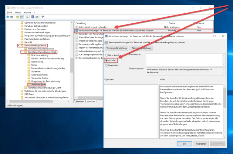 Windows Firewall eingehende Remotedesktop Anfragen zulassen per GPO