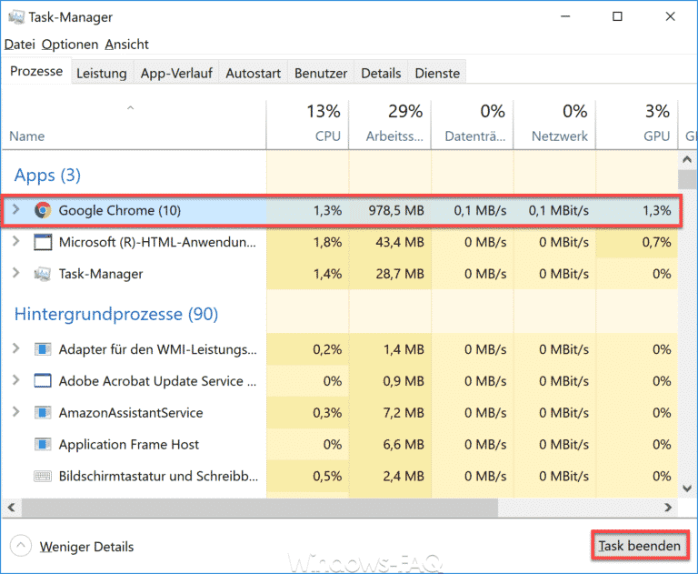 Wie kann ein Programm oder Task beendet werden