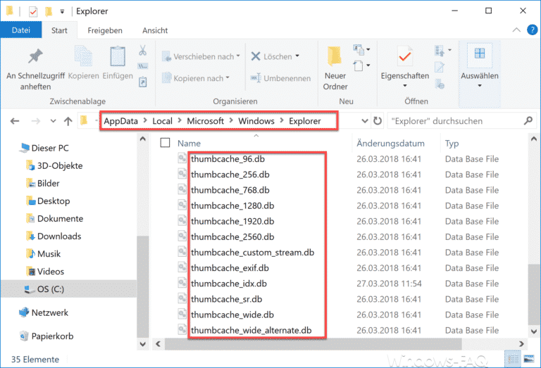 Löschen des Thumbnail Cache deaktivieren bei Windows 10