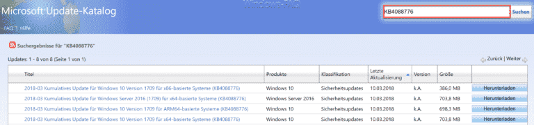 KB4088776 Update für Windows 10 Version 1709 Download Build 16299.309