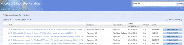 KB4090913 Download für Windows 10 Version 1709 Build 16299.251
