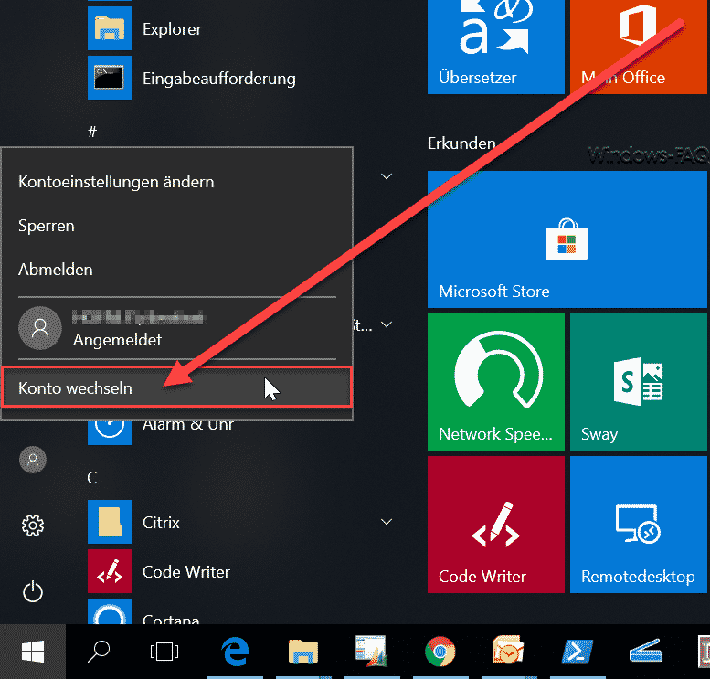 Konto wechseln Windows 10