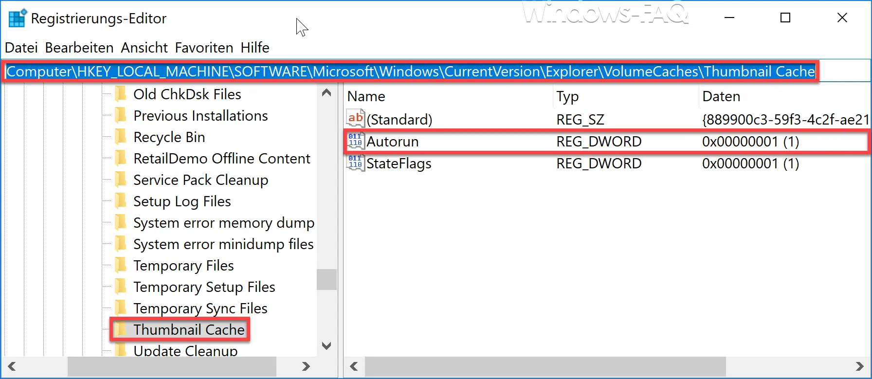 Registry Thumbnail Cache
