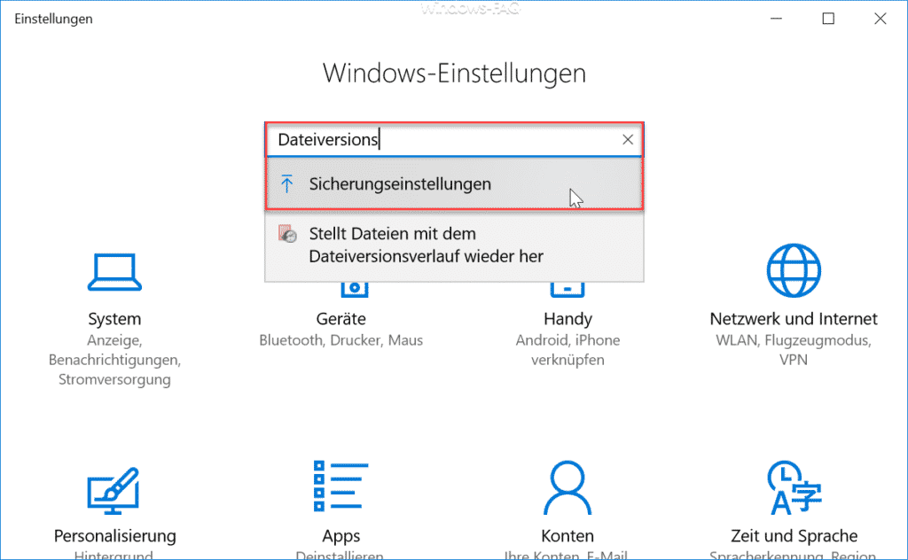 Die Verbindung Zum Dateiversionsverlauf Laufwerk War Zu Lange Getrennt Dateiversionsverlauf bei Windows 10 - Windows FAQ