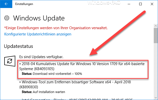 KB4093105 Download für Windows 10 Version 1709 Build 16299.402