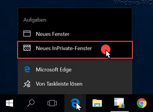 Windows 10 Edge Browser im „InPrivate“ Modus starten