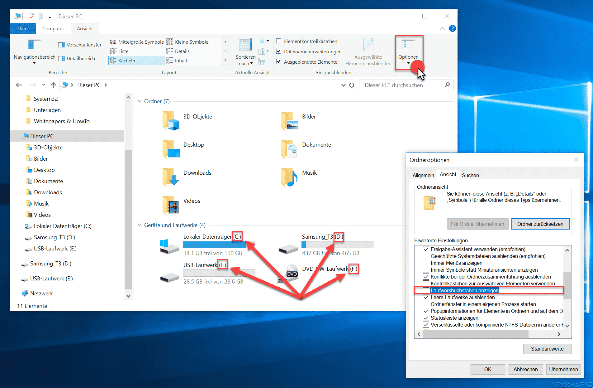 Laufwerksbuchstaben im Windows Explorer ausblenden
