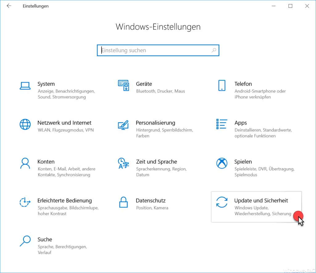 Update und Sicherheit Windows 10