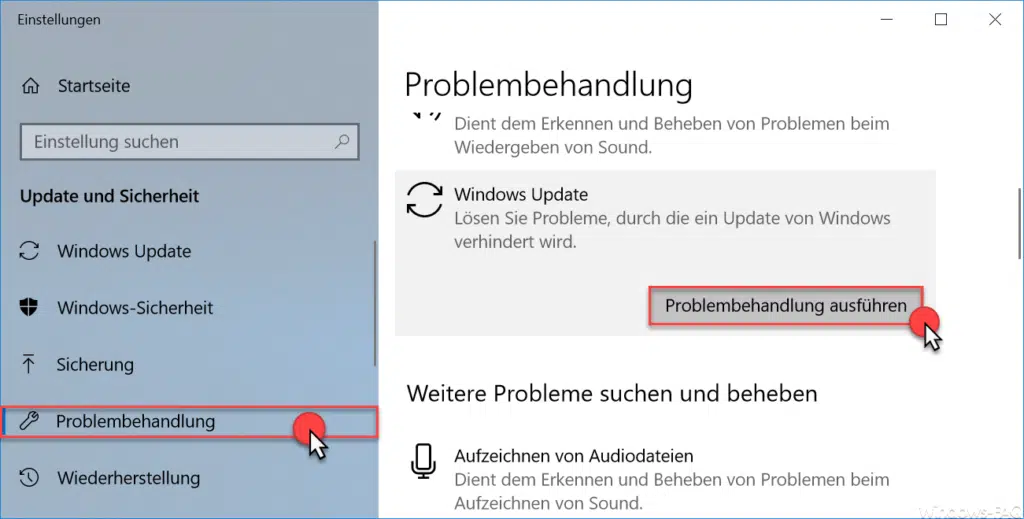 Windows Update Problembehandlung