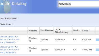 KB4284822 für Windows 10 Version 1709 und KB4284830 für Version 1703 erschienen