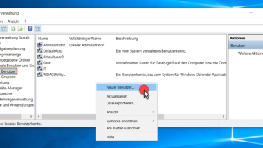 Neues lokales Benutzerkonto unter Windows anlegen