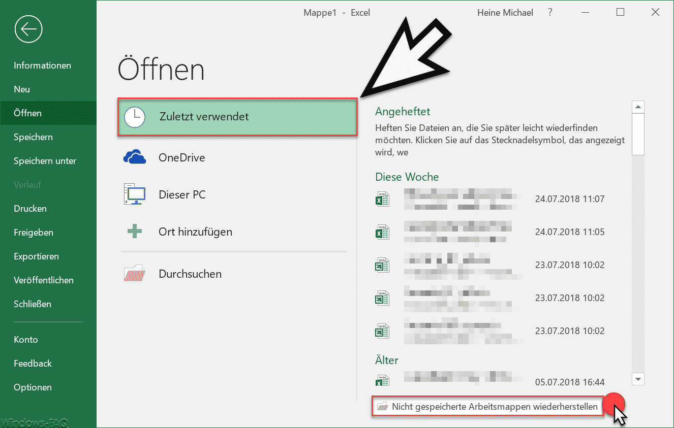 Nicht gespeicherte Excel-Dateien einfach wiederherstellen