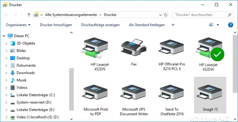 Windows 10 zeigt nicht immer alle Drucker an