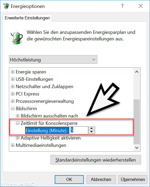 Ausschalten des Bildschirms im Windows 10 Sperrbildschirm konfigurieren