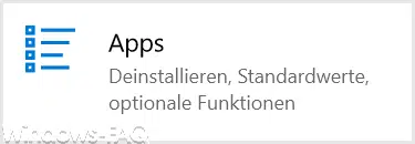 Apps Deinstallieren, Standardwerte, optionale Funktionen
