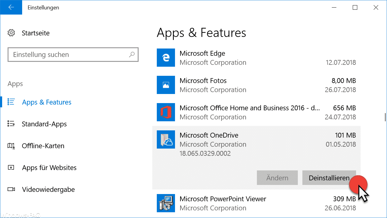 Microsoft OneDrive deinstallieren