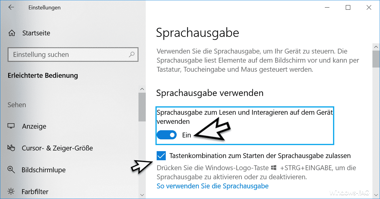 Blauen Rahmen bei Windows 10 ausschalten