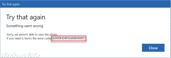 Fehlercode 0xa00f424f bei der Windows 10 Kamera App