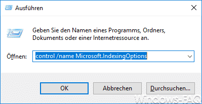 control /name Microsoft.IndexingOptions