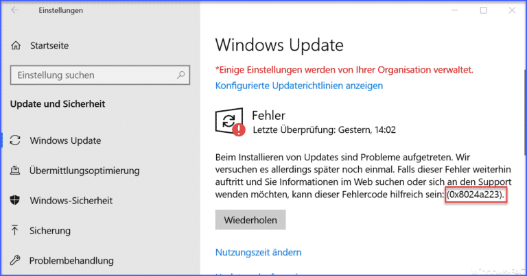 0x8024a223 Fehlercode beim Windows Update