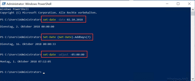 Windows Datum und Uhrzeit per PowerShell ändern