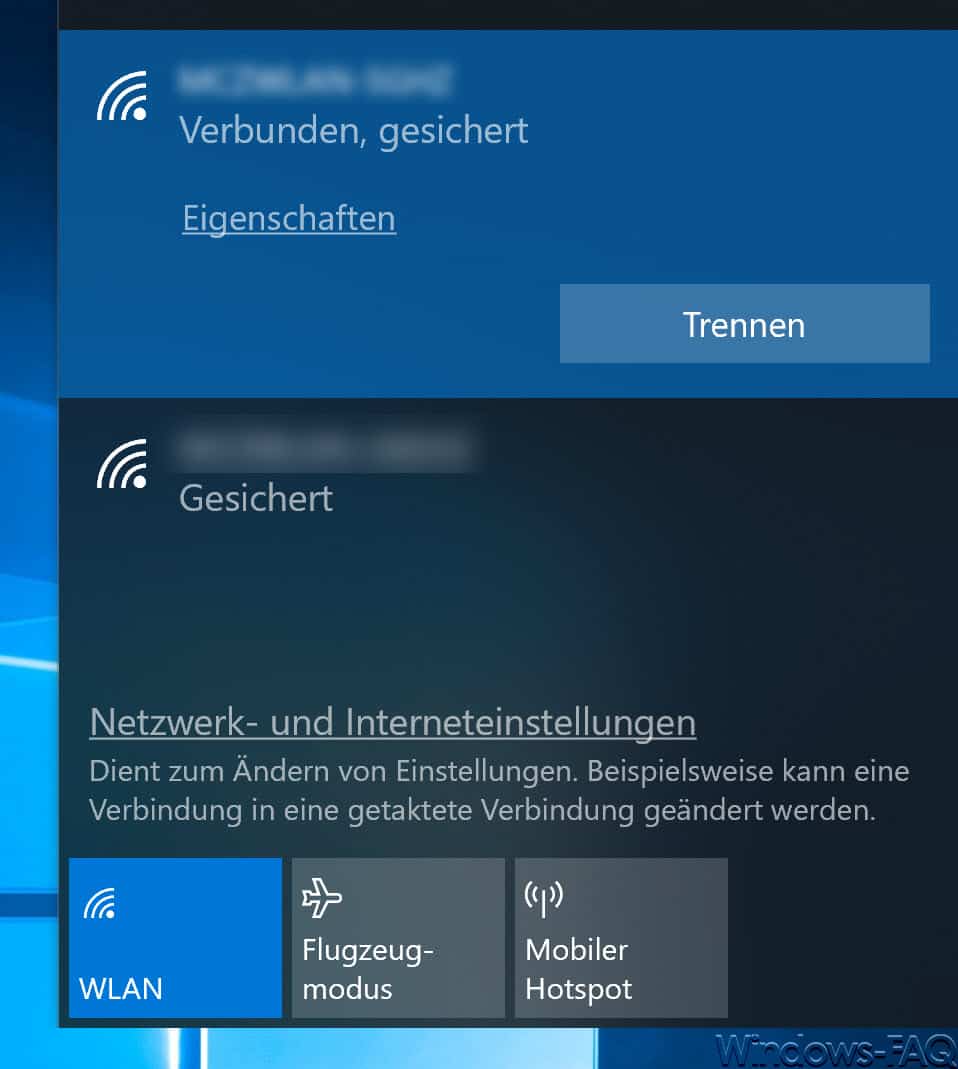 WLAN Netze Windows 10