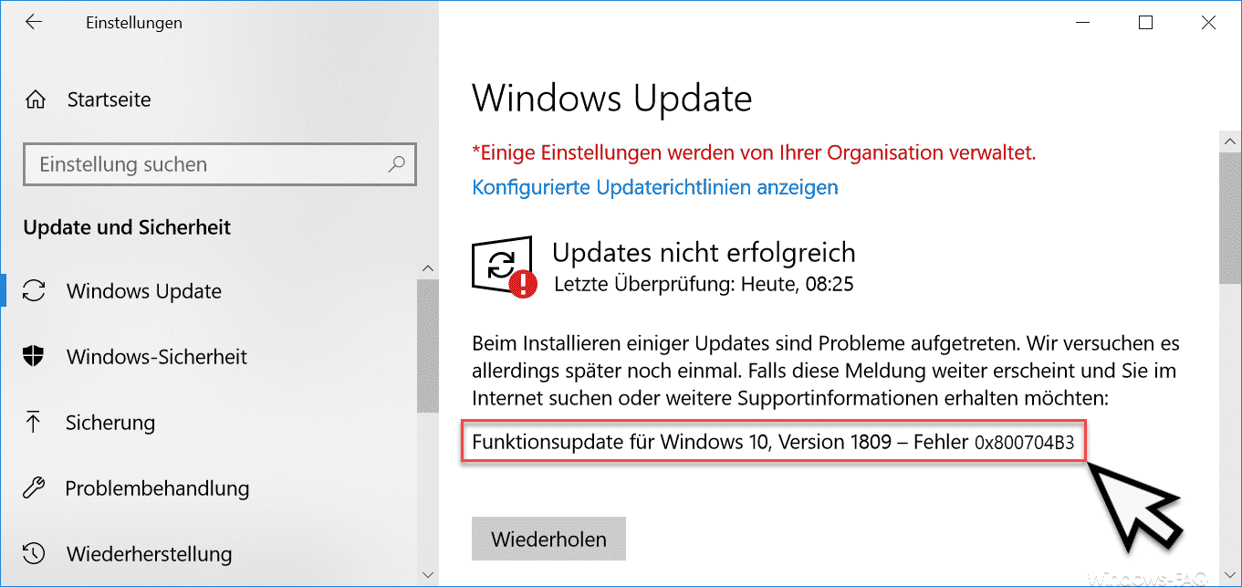 0x800704B3 Fehlercode beim Windows Update
