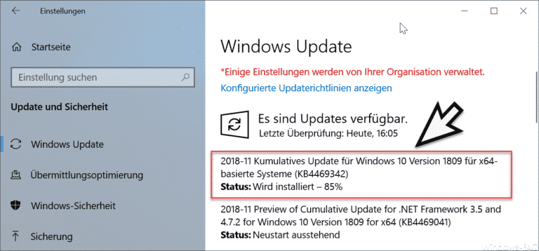 Download Update KB4469342 für Windows 10 Version 1809 Build 17763.168