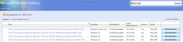 Download Update KB4471324 für Windows 10 Version 1803 Build 17134.471