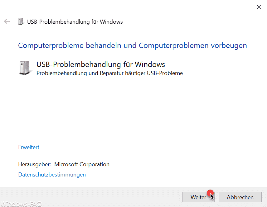 USB Problembehandlung für Windows