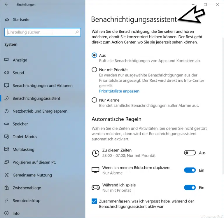 Windows 10 Benachrichtigungsassistent – Verwalten der Windows Benachrichtigungen