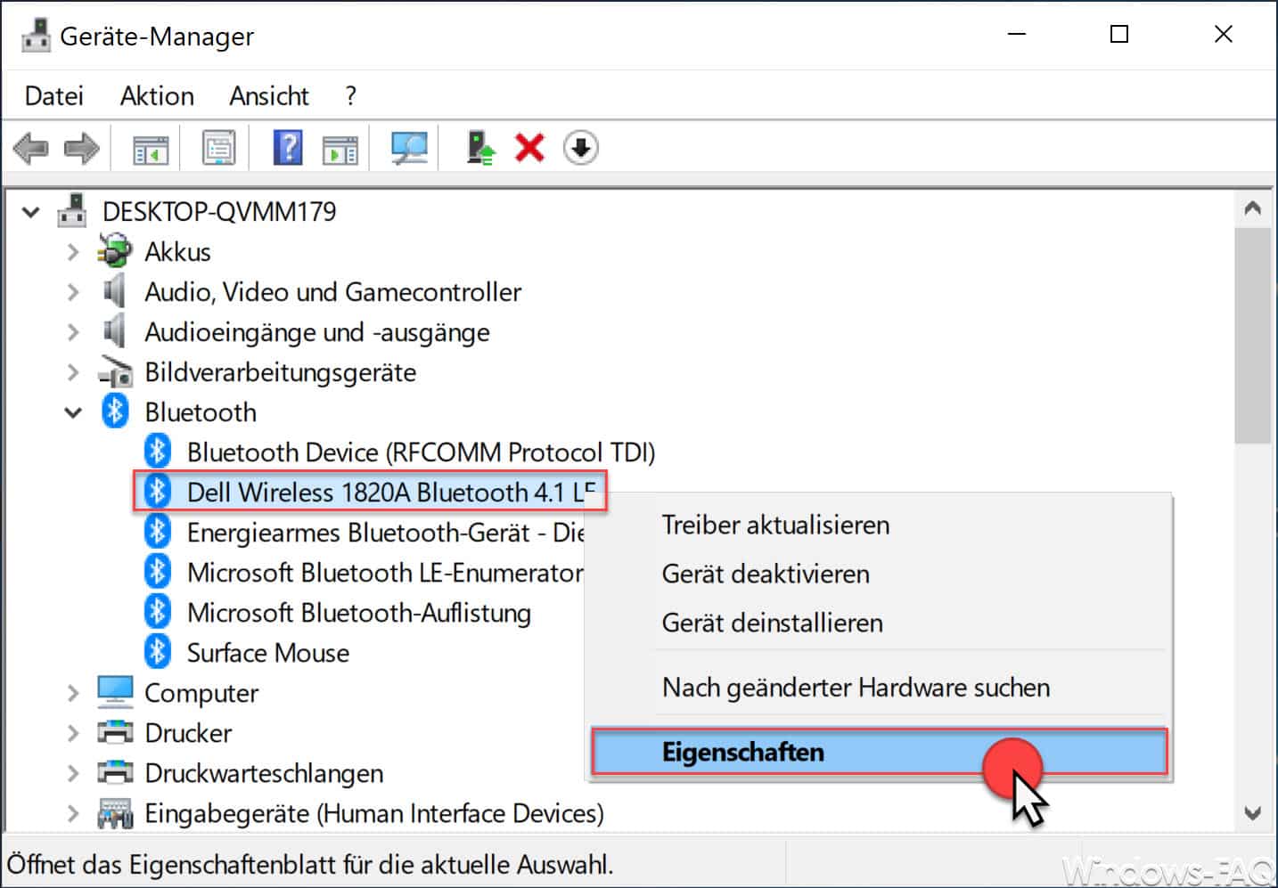 Windows Gerätemanager Bluetooth Adapter
