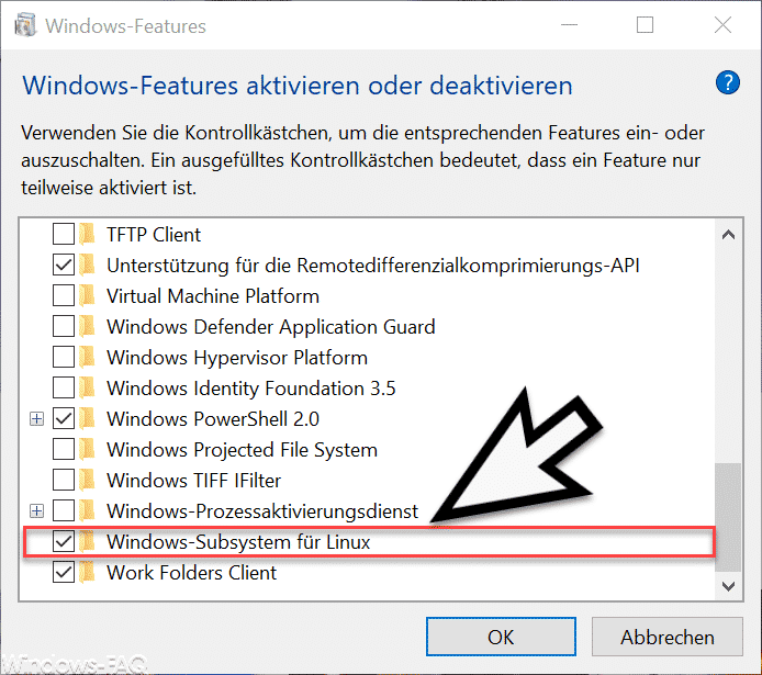 Windows Subsystem für Linux installieren