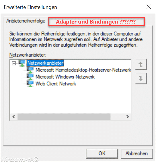 Reihenfolge der Netzwerkverbindungen festlegen bei Windows 10