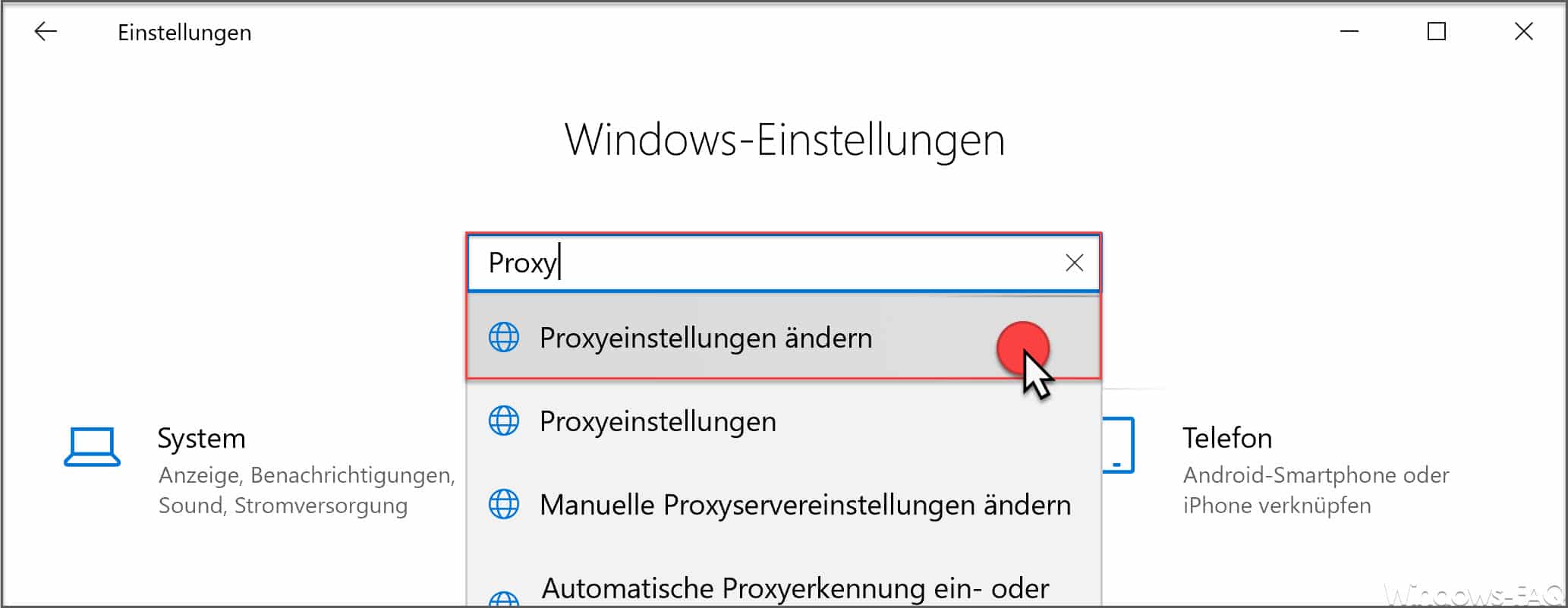 Proxyeinstellungen ändern Windows 10