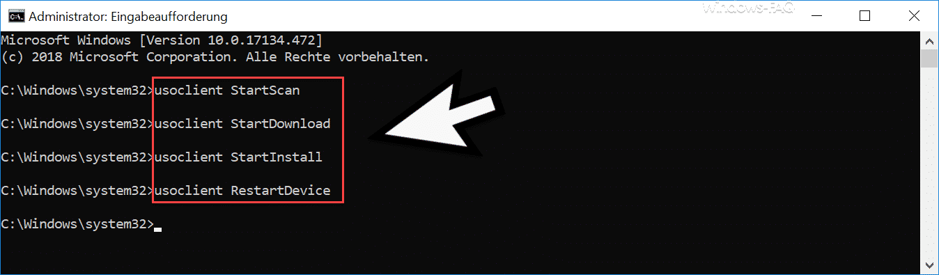 UsoClient.exe ersetzt WUAUCLT Befehl bei Windows 10